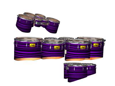 Pearl Championship Maple Tenor Drum Slips - Purple Horizon Stripes