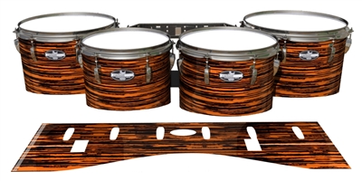 Pearl Championship CarbonCore Tenor Drum Slips - Chaos Brush Strokes Orange and Black (Orange)