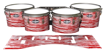 Pearl Championship CarbonCore Tenor Drum Slips - Chaos Brush Strokes Red and White (Red)