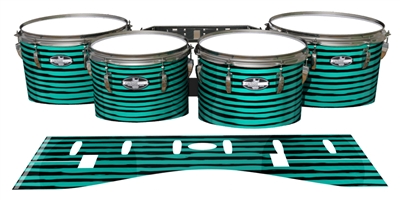 Pearl Championship CarbonCore Tenor Drum Slips - Lateral Brush Strokes Aqua and Black (Green) (Blue)
