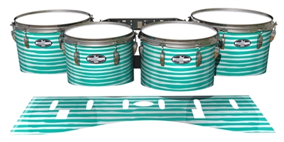 Pearl Championship CarbonCore Tenor Drum Slips - Lateral Brush Strokes Aqua and White (Green) (Blue)