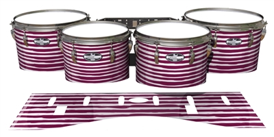 Pearl Championship CarbonCore Tenor Drum Slips - Lateral Brush Strokes Maroon and White (Red)