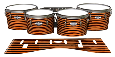 Pearl Championship CarbonCore Tenor Drum Slips - Lateral Brush Strokes Orange and Black (Orange)