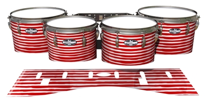 Pearl Championship CarbonCore Tenor Drum Slips - Lateral Brush Strokes Red and White (Red)