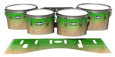 Pearl Championship CarbonCore Tenor Drum Slips - Maple Woodgrain Green Fade (Green)