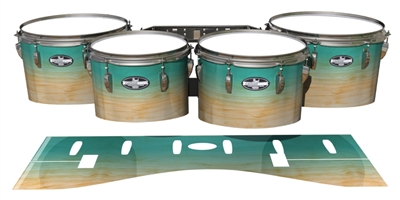 Pearl Championship CarbonCore Tenor Drum Slips - Maple Woodgrain Teal Fade (Blue) (Green)