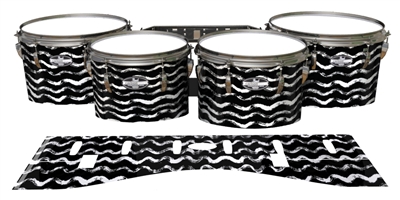 Pearl Championship CarbonCore Tenor Drum Slips - Wave Brush Strokes Black and White (Neutral)