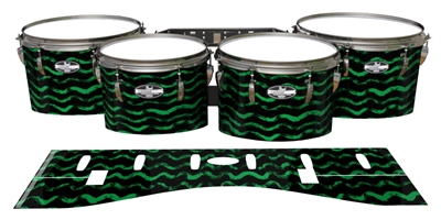 Pearl Championship CarbonCore Tenor Drum Slips - Wave Brush Strokes Green and Black (Green)