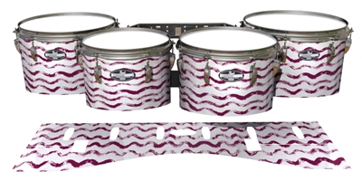 Pearl Championship CarbonCore Tenor Drum Slips - Wave Brush Strokes Maroon and White (Red)