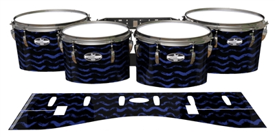 Pearl Championship CarbonCore Tenor Drum Slips - Wave Brush Strokes Navy Blue and Black (Blue)