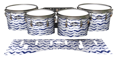 Pearl Championship CarbonCore Tenor Drum Slips - Wave Brush Strokes Navy Blue and White (Blue)