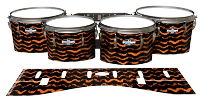 Pearl Championship CarbonCore Tenor Drum Slips - Wave Brush Strokes Orange and Black (Orange)