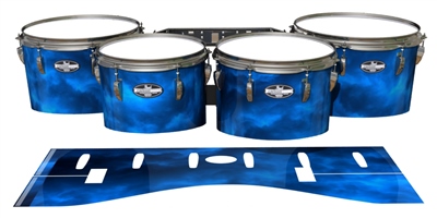 Pearl Championship CarbonCore Tenor Drum Slips - Blue Smokey Clouds (Themed)
