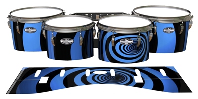 Pearl Championship CarbonCore Tenor Drum Slips - Blue Vortex Illusion (Themed)