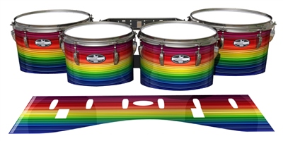 Pearl Championship CarbonCore Tenor Drum Slips - Rainbow Stripes (Themed)