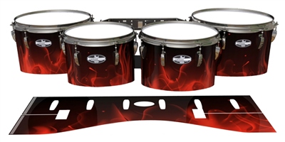 Pearl Championship CarbonCore Tenor Drum Slips - Red Flames (Themed)