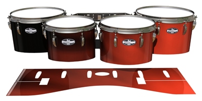Pearl Championship CarbonCore Tenor Drum Slips - Red Light Rays (Themed)