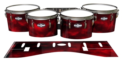 Pearl Championship CarbonCore Tenor Drum Slips - Red Smokey Clouds (Themed)