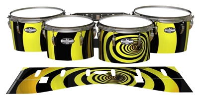 Pearl Championship CarbonCore Tenor Drum Slips - Yellow Vortex Illusion (Themed)