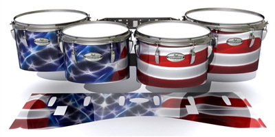 Pearl Championship Maple Tenor Drum Slips - Stylized American Flag