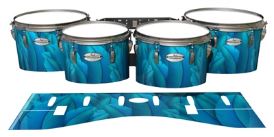 Pearl Championship Maple Tenor Drum Slips - Blue Feathers (Themed)