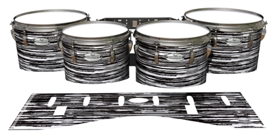 Pearl Championship Maple Tenor Drum Slips - Chaos Brush Strokes Black and White (Neutral)