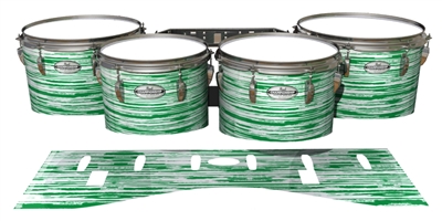 Pearl Championship Maple Tenor Drum Slips - Chaos Brush Strokes Green and White (Green)