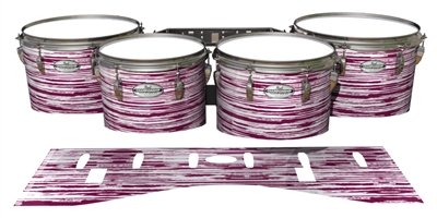 Pearl Championship Maple Tenor Drum Slips - Chaos Brush Strokes Maroon and White (Red)