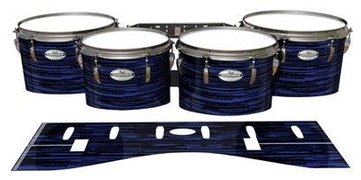 Pearl Championship Maple Tenor Drum Slips - Chaos Brush Strokes Navy Blue and Black (Blue)