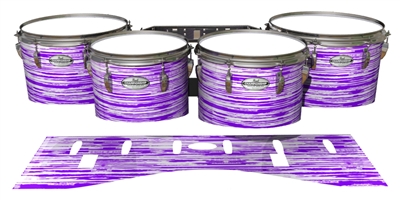 Pearl Championship Maple Tenor Drum Slips - Chaos Brush Strokes Purple and White (Purple)