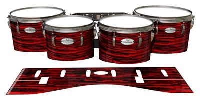 Pearl Championship Maple Tenor Drum Slips - Chaos Brush Strokes Red and Black (Red)