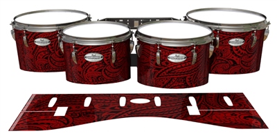 Pearl Championship Maple Tenor Drum Slips - Deep Red Paisley (Themed)