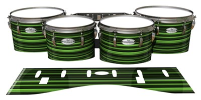 Pearl Championship Maple Tenor Drum Slips - Green Horizon Stripes (Green)