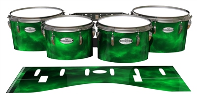 Pearl Championship Maple Tenor Drum Slips - Green Smokey Clouds (Themed)