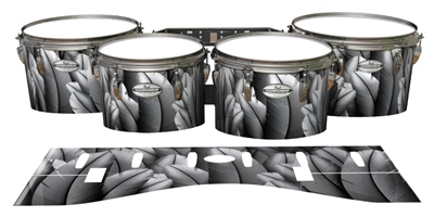 Pearl Championship Maple Tenor Drum Slips - Grey Feathers (Themed)