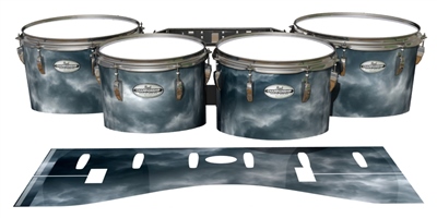 Pearl Championship Maple Tenor Drum Slips - Grey Smokey Clouds (Themed)