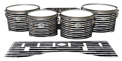 Pearl Championship Maple Tenor Drum Slips - Lateral Brush Strokes Black and White (Neutral)