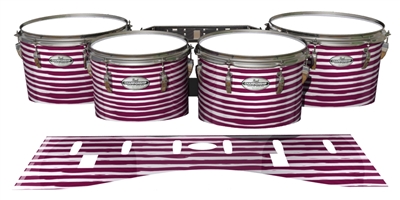 Pearl Championship Maple Tenor Drum Slips - Lateral Brush Strokes Maroon and White (Red)