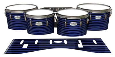 Pearl Championship Maple Tenor Drum Slips - Lateral Brush Strokes Navy Blue and Black (Blue)