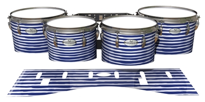 Pearl Championship Maple Tenor Drum Slips - Lateral Brush Strokes Navy Blue and White (Blue)