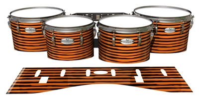 Pearl Championship Maple Tenor Drum Slips - Lateral Brush Strokes Orange and Black (Orange)