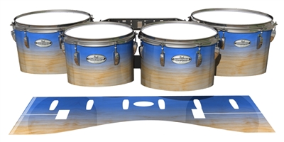 Pearl Championship Maple Tenor Drum Slips - Maple Woodgrain Blue Fade (Blue)