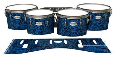 Pearl Championship Maple Tenor Drum Slips - Navy Blue Paisley (Themed)