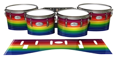 Pearl Championship Maple Tenor Drum Slips - Rainbow Stripes (Themed)