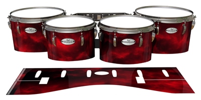 Pearl Championship Maple Tenor Drum Slips - Red Smokey Clouds (Themed)