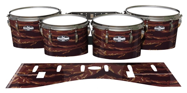 Pearl Championship Maple Tenor Drum Slips - Sabertooth Tiger Camouflage (Red)