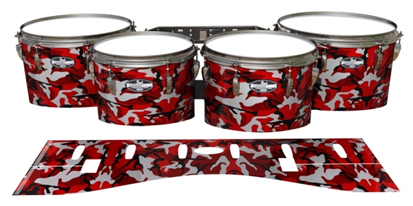 Pearl Championship Maple Tenor Drum Slips - Serious Red Traditional Camouflage (Red)