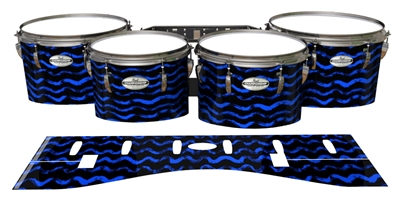 Pearl Championship Maple Tenor Drum Slips - Wave Brush Strokes Blue and Black (Blue)