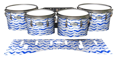 Pearl Championship Maple Tenor Drum Slips - Wave Brush Strokes Blue and White (Blue)