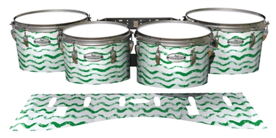 Pearl Championship Maple Tenor Drum Slips - Wave Brush Strokes Green and White (Green)